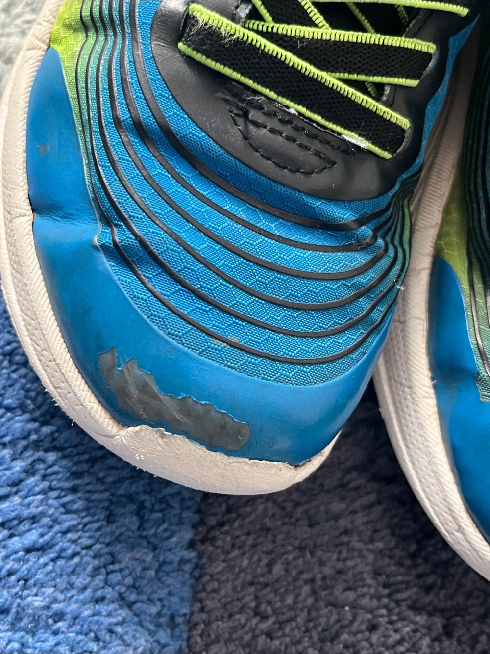 Skechers Blue and Neon Green Kids Sneakers - Picture 4 of 4